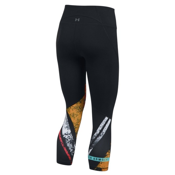 Under Armour Leggings Women's Size Small Mirror‎ Hi-Rise Black/Multi Crop - Picture 2 of 9